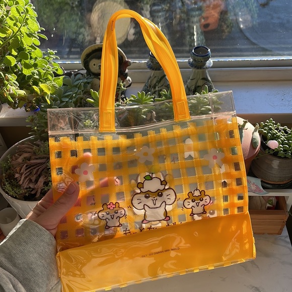 Vintage Sanrio - Corocorokuririn small clear bag / tote gingham 1999 - Picture 4 of 7